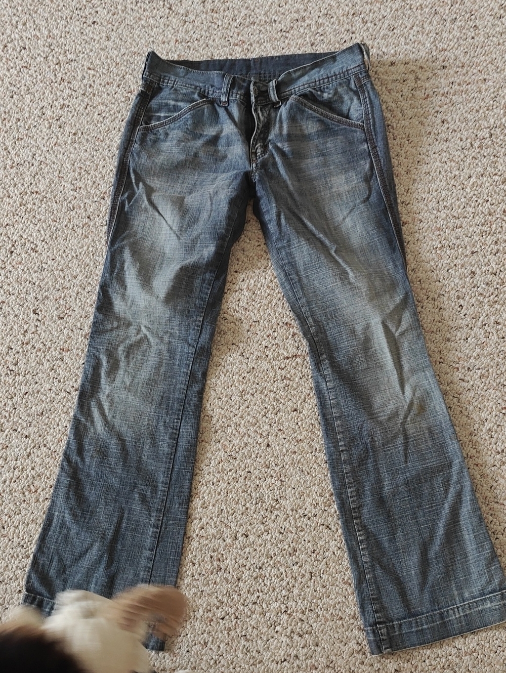 Men's Washed Blue Straight-Leg Jeans